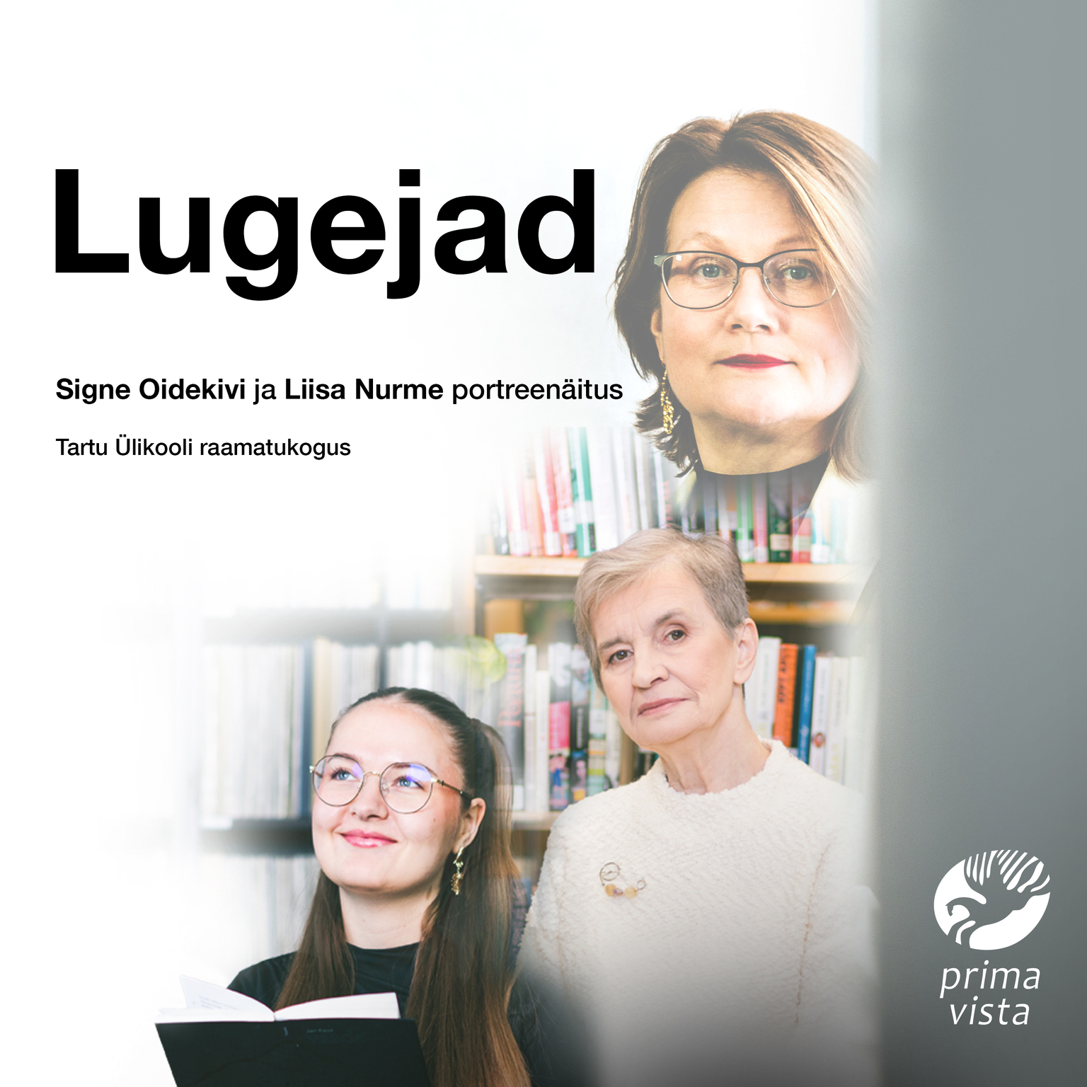 Signe Oidekivi ja Liisa Nurme foto- ja videonäitus „Lugejad“ plakat
