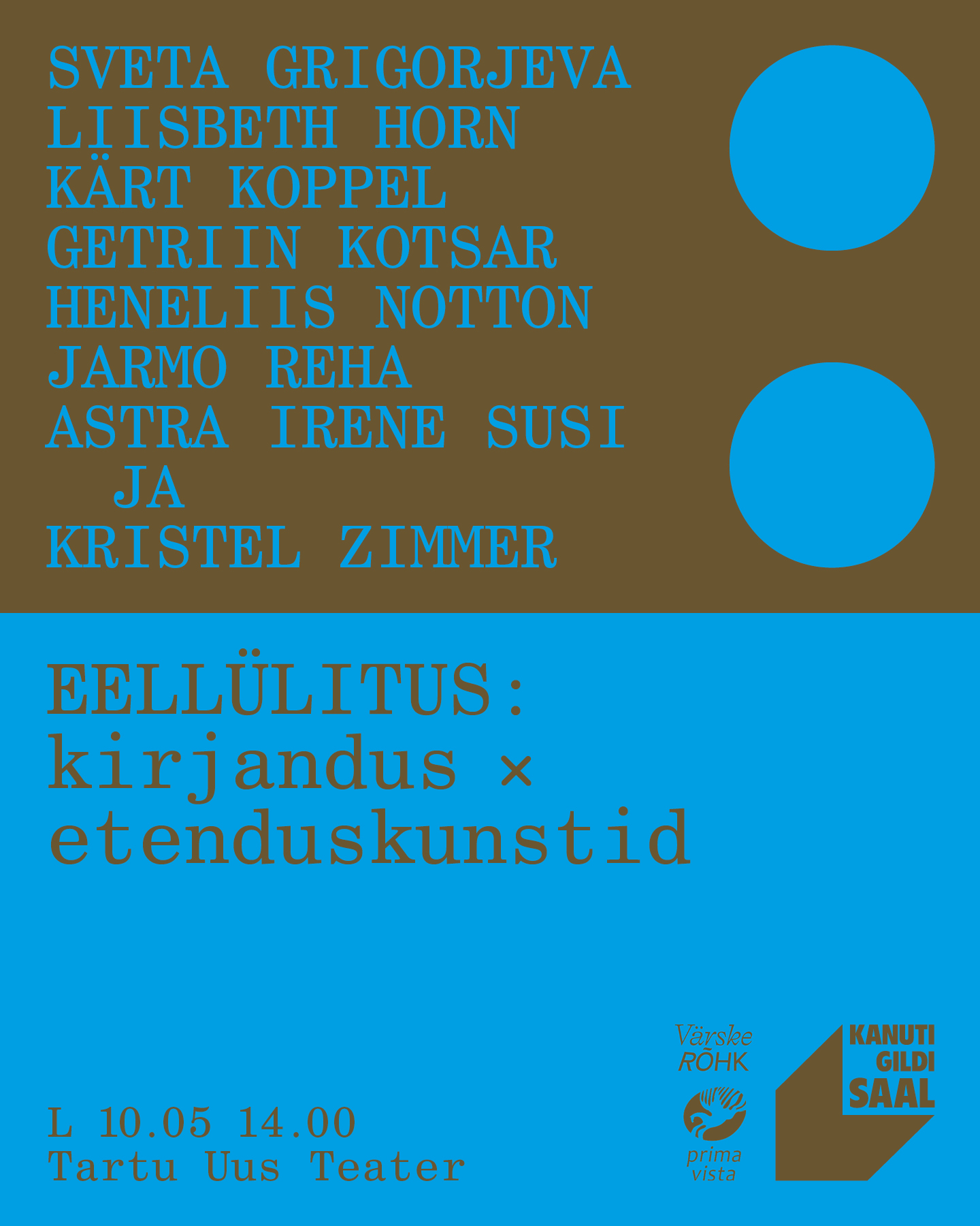 “EELLÜLITUS: kirjandus x etenduskunstid” plakat